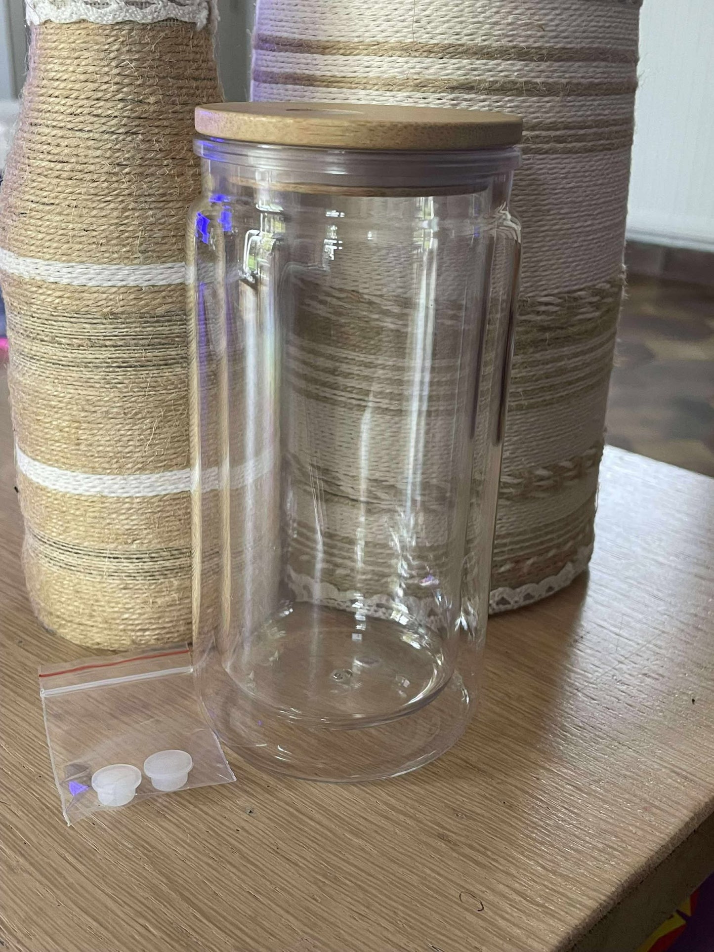 Verre snow globe avec paille en plastique personnalisé (plusieurs couleurs)