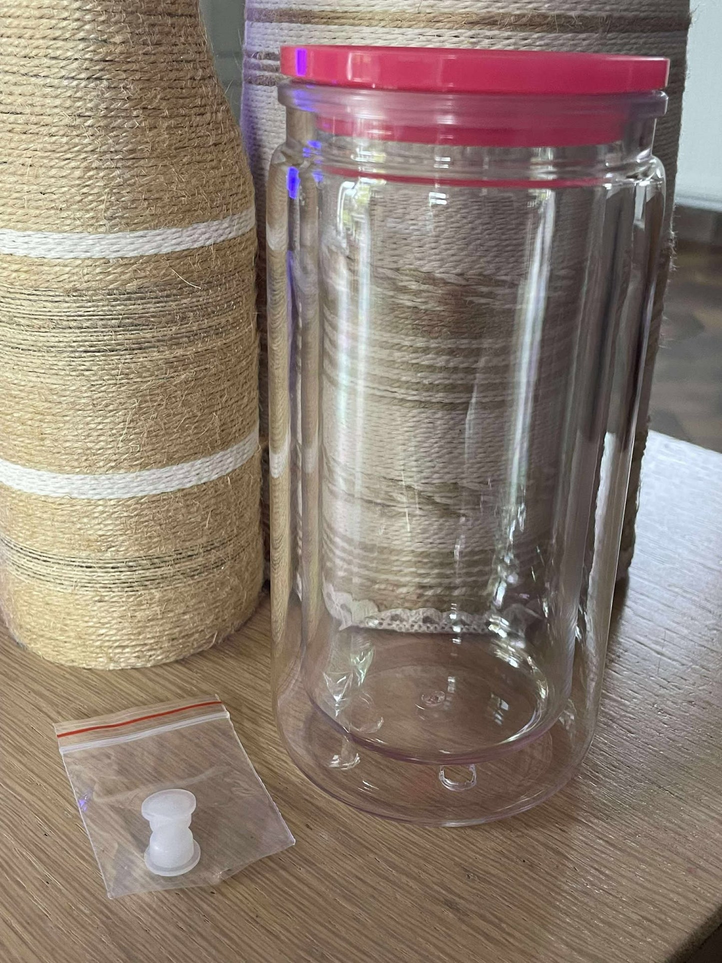 Verre snow globe avec paille en plastique personnalisé (plusieurs couleurs)